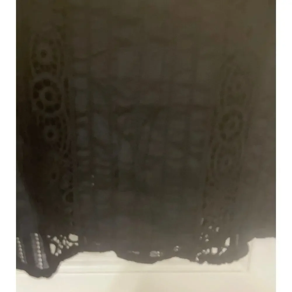 SUNDANCE Amira Black Lace Crochet Cotton Sleeveless Dress Size Small - Picture 7 of 13